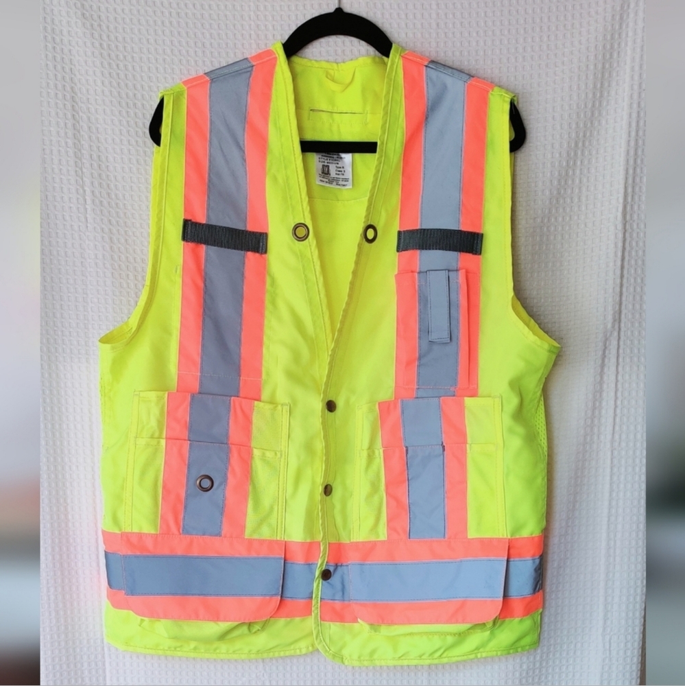 R & R Industries Inc, Type R, Class 2, Not FR Yellow Safety Vest Size Medium